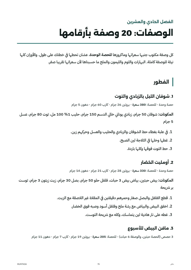 صفحة الوصفات